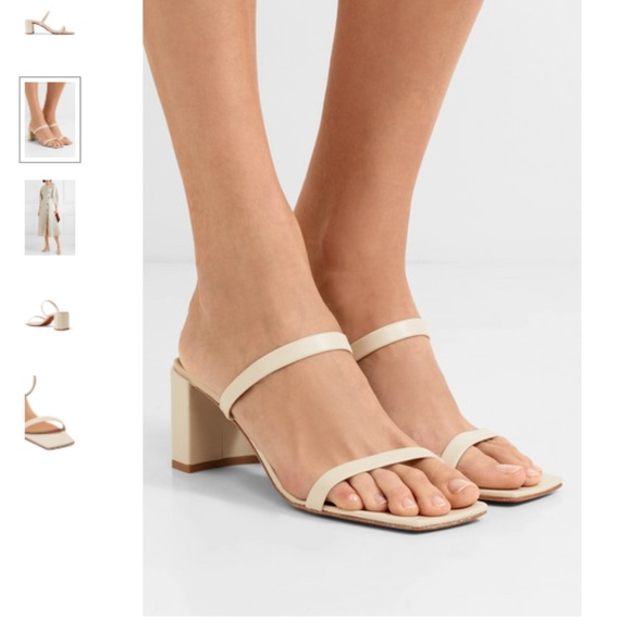 BY FAR TANYA LEATHER MULES (off white)